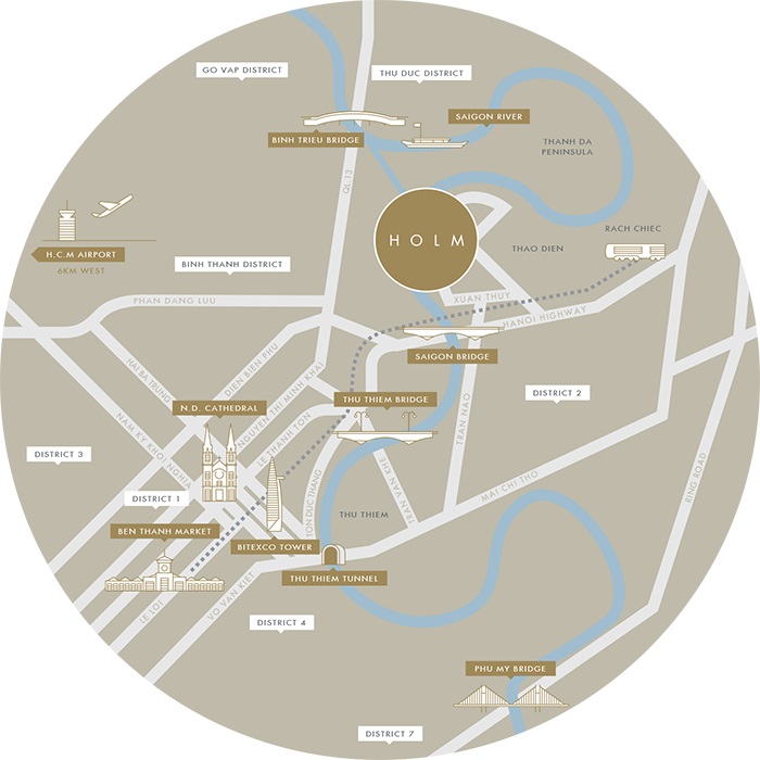 vị trí biệt thự holm villas